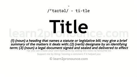 Title Meaning .